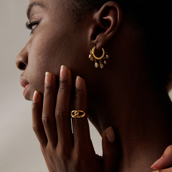 Exquisite Dangle Colourful Diamonds Hoop Earrings - Picture 6 of 6